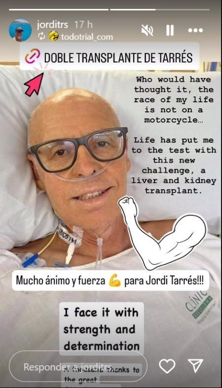 Jordi Tarrés hizo público este comunicado a través de su cuenta de Instagram