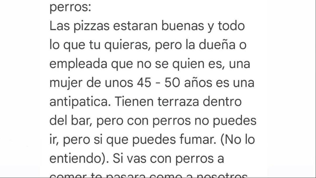 El zasca de la dueña de un bar a un cliente que se quejaba de tener que comer en la terraza por su perro: “No me joda, que me ha costado mucho trabajo”