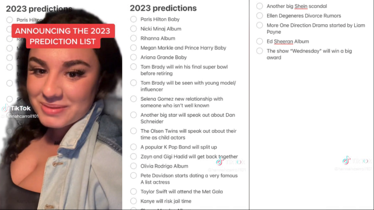 La Nostradamus de TikTok vuelve a la carga con más de 20 predicciones de famosos para 2023