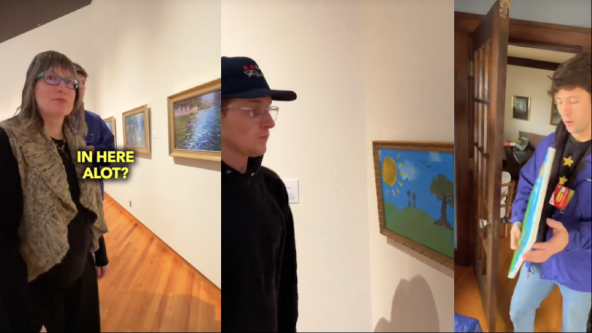 Dos jóvenes pintan un cuadro y lo cuelgan en un museo sin que se enteren los de seguridad (y cuela)