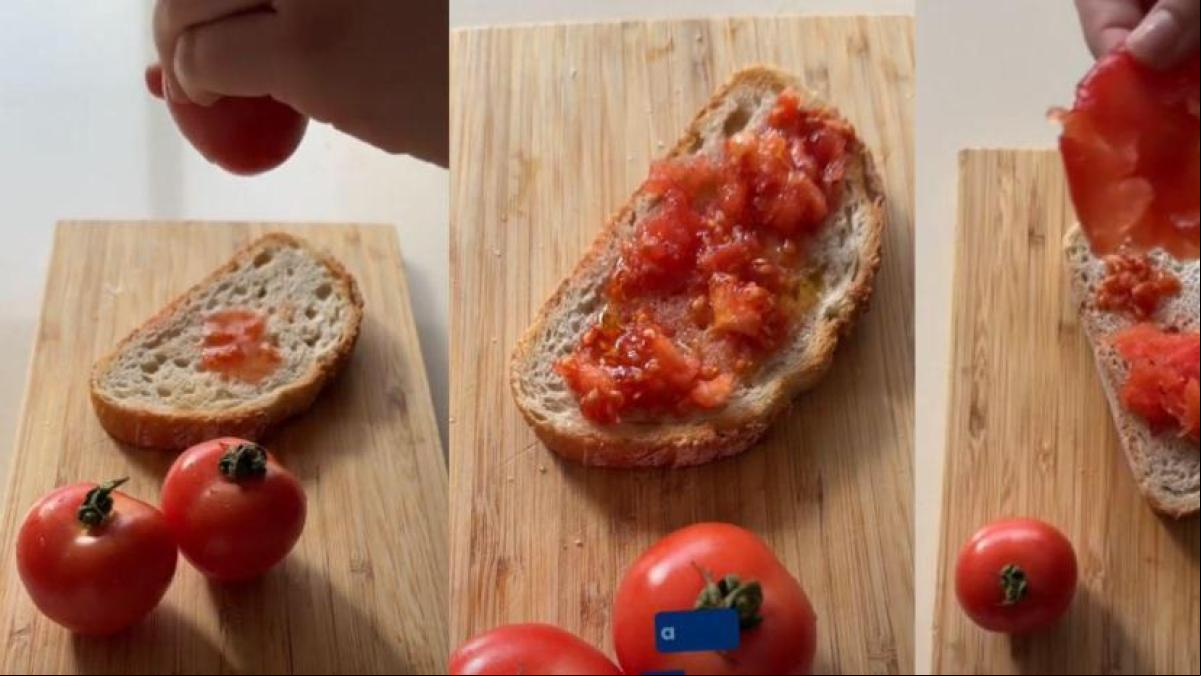 Un vídeo desastroso sobre el pan con tomate (pa amb tomàquet) enciende las redes: “En Catalunya no lo hacemos así, que no os engañen”