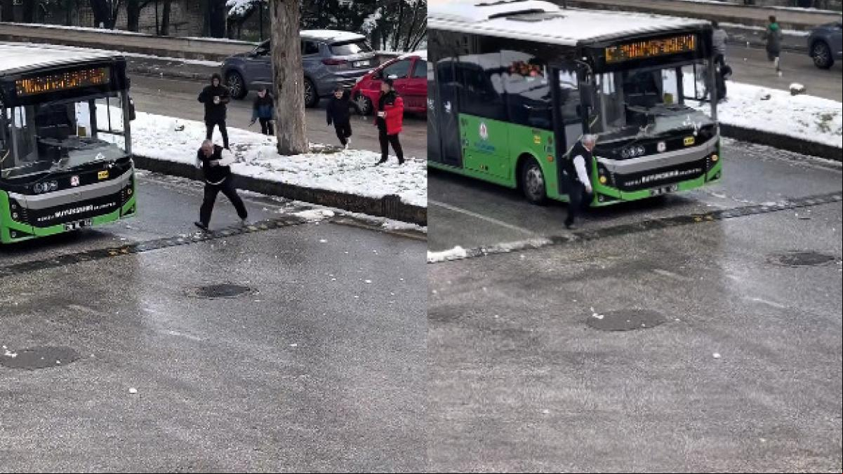 La aplaudida reacción de un conductor de autobús cuando unos niños deciden tirar bolas de nieve a su vehículo