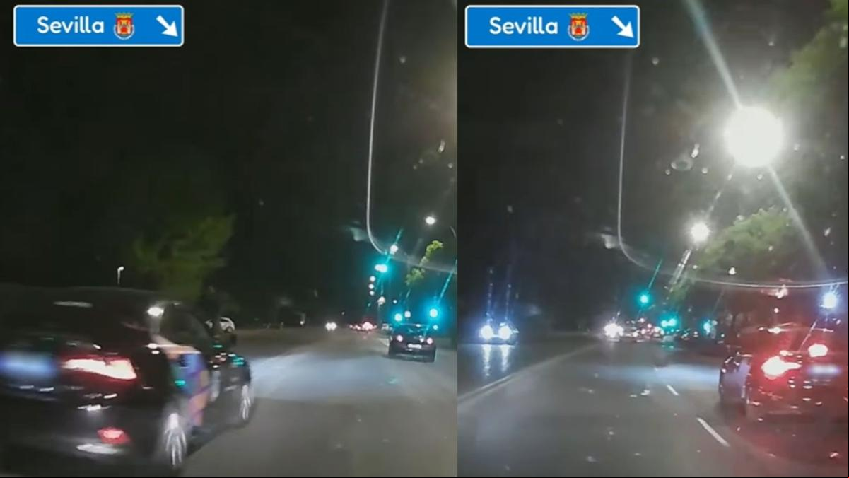Un VTC adelanta a un coche en una calle de Sevilla con línea continua y estalla la polémica sobre quién lo ha hecho mal: “Injustificable lo que hace, pero la derecha es ese carril que muchos desconocen”