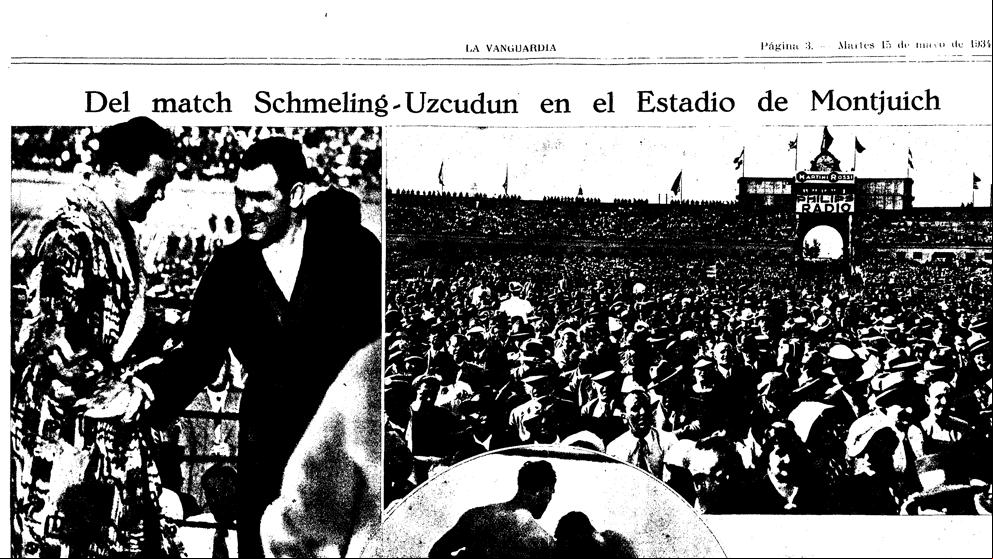 Uzcudun, ‘el Toro Vasco’, derrotado por el alemán Max Schmeling