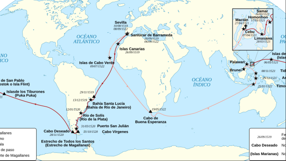 La vuelta al mundo de Magallanes-Elcano, en cifras